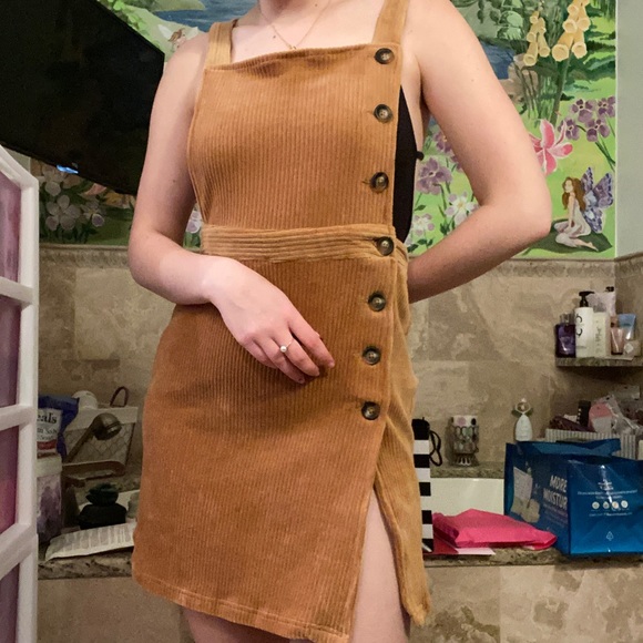 TAN CORDUROY LAYERING DRESS - Picture 1 of 3
